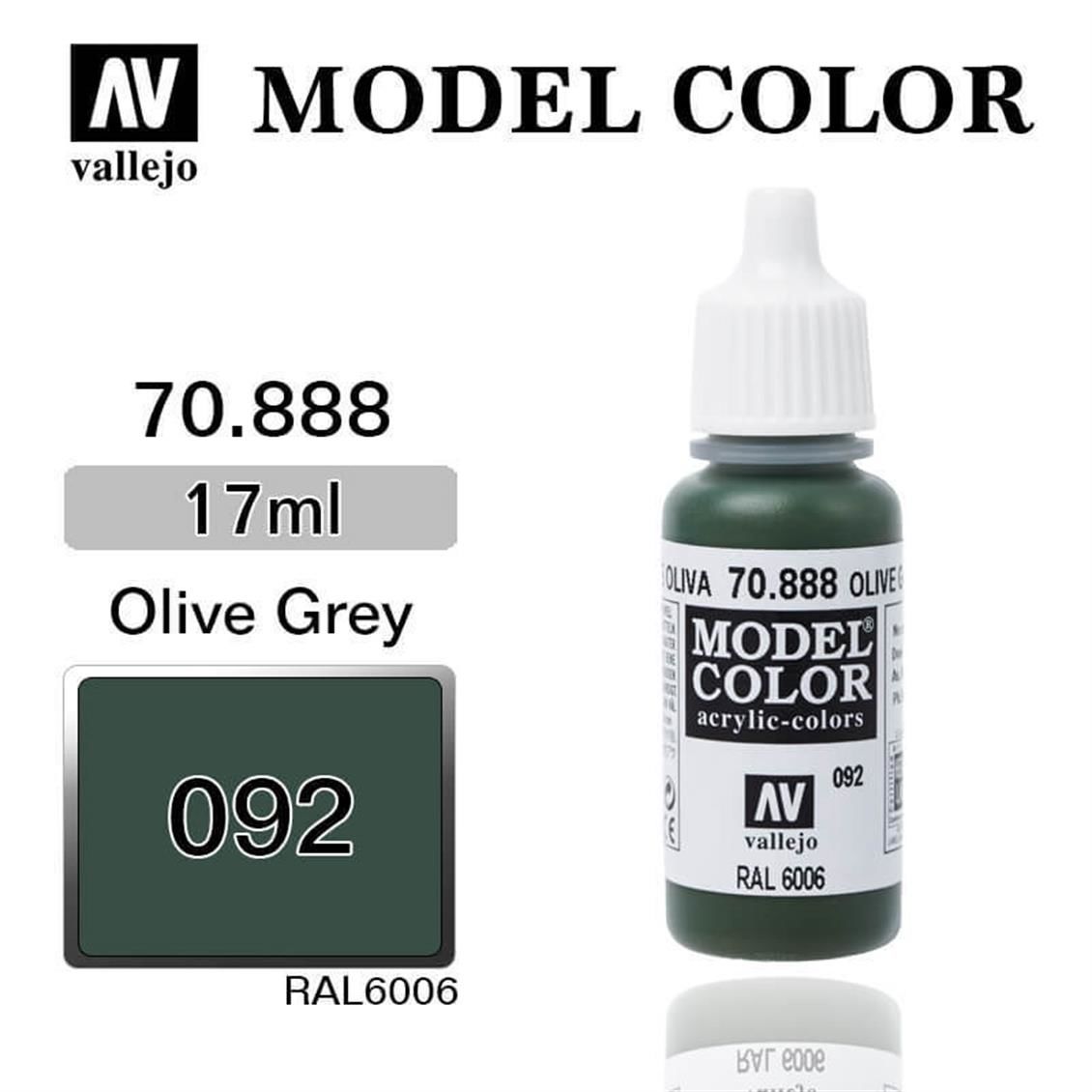 Vallejo 70888 17 ml. (92) Olive Grey-Matt, Model Color Serisi Model Boyası