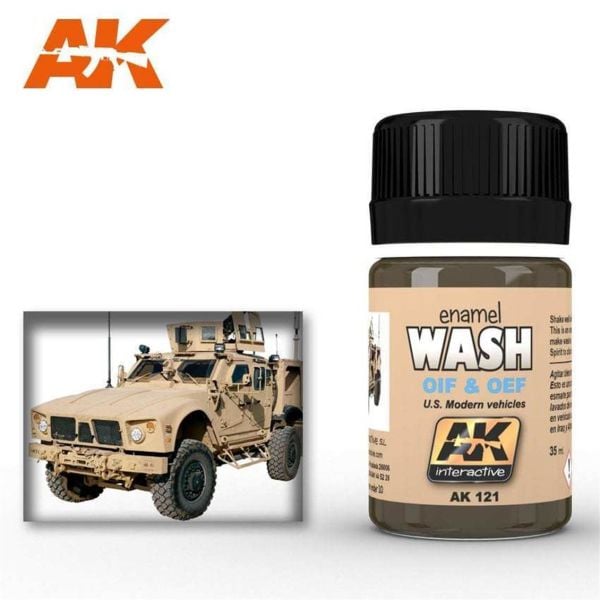 AK Interactive 121 35 ml. OIF&OEF ABD Araçları Eskitme Efekti, Wash Serisi Enamel Model Boyası