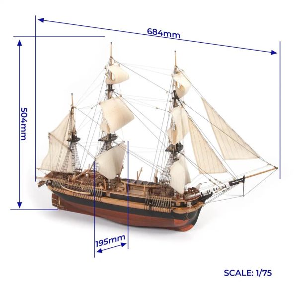 Occre 12009 1/75 Ölçek, HMS Erebus Yelkenli Tekne Ahşap Model Kiti