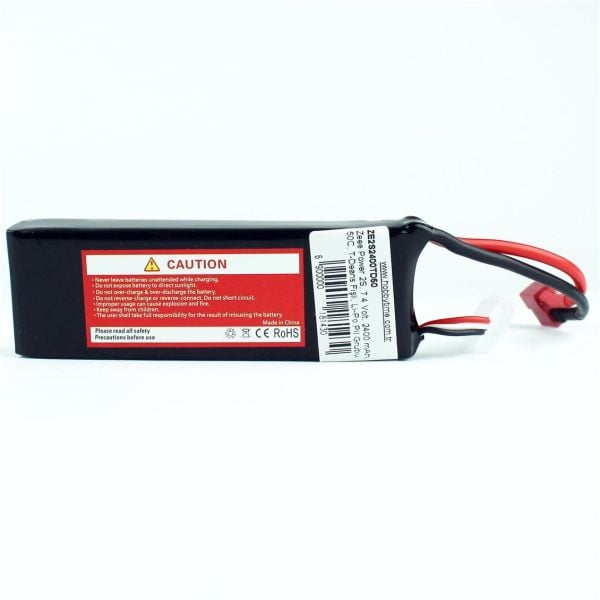 Zeee Power 2S, 7.4 Volt, 2400 mAh, 50C, T-Deans Fişli, Li-Po Pil Grubu