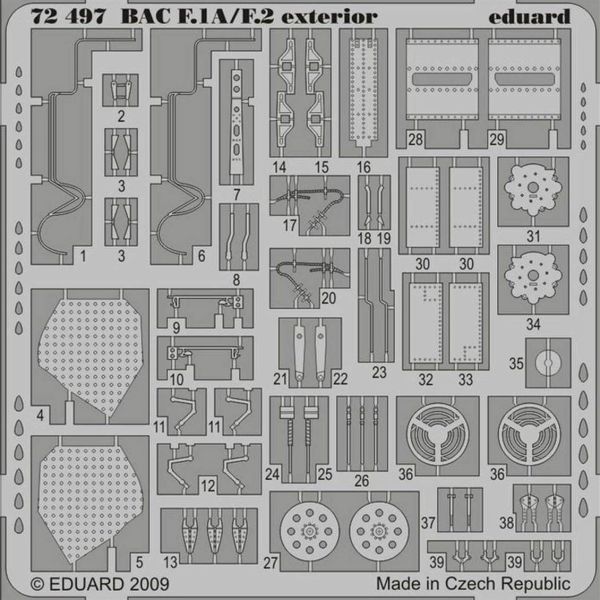 Eduard 72497 1/72 Ölçek, Bac Lıghtnıng F.1A/F.2 Dış Detay Seti -