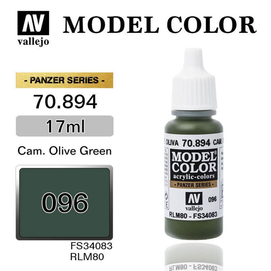 Vallejo 70894 17 ml. (96) Cam. Olive Green-Matt, Model Color Serisi Model Boyası