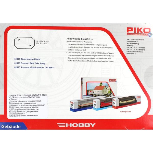 Piko 61835 1/87 Ölçek, Döner Satış Büfesi (Ali Baba), Plastik Model Kiti