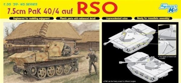 Dragon 6640 1/35 Ölçek, 7.5cm PaK 40/4 auf RSO Tanksavar Topu Plastik Model Kiti