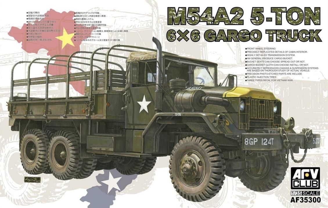 AFV Club AF35300 1/35 Ölçek, M54A2 5-Tpm 6X6 Cargo Truck Askeri Kamyon, Plastik Model kiti