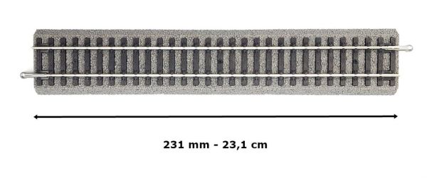 Piko 55401 1/87 Ölçek, Ray Yataklı, G231, 231 mm. Düz Model Tren Rayı