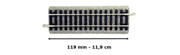 Piko 55402 1/87 Ölçek, Ray Yataklı, G119, 119 mm. Düz Model Tren Rayı