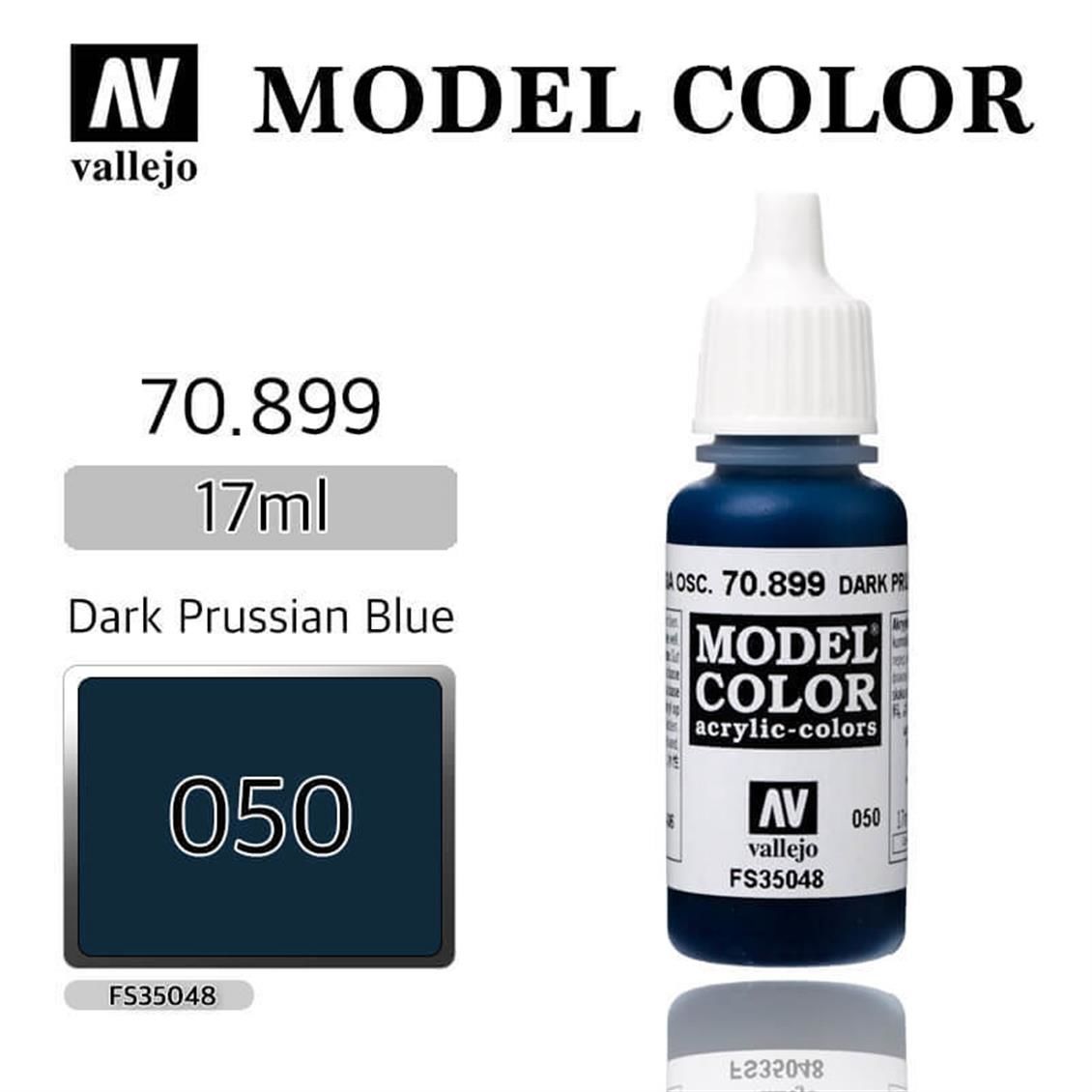 Vallejo 70899 17 ml. (50) Dark Prussian Blue-Matt, Model Color Serisi Model Boyası