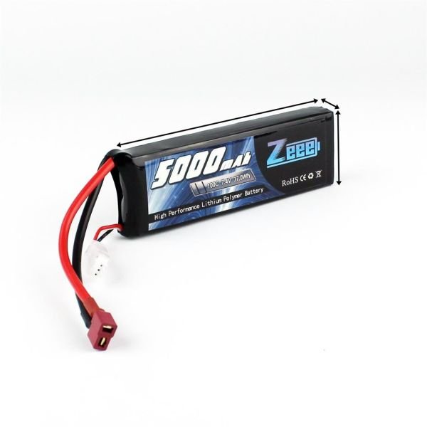 Zeee Power 2S, 7.4 Volt, 5000 mAh, 100C, T-Deans Fişli, Li-Po Pil Grubu