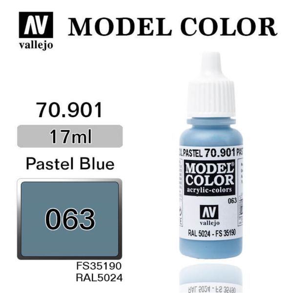 Vallejo 70901 17 ml. (63) Pastel Blue-Matt, Model Color Serisi Model Boyası