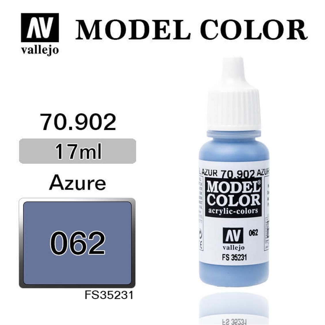 Vallejo 70902 17 ml. (62) Azure-Matt, Model Color Serisi Model Boyası