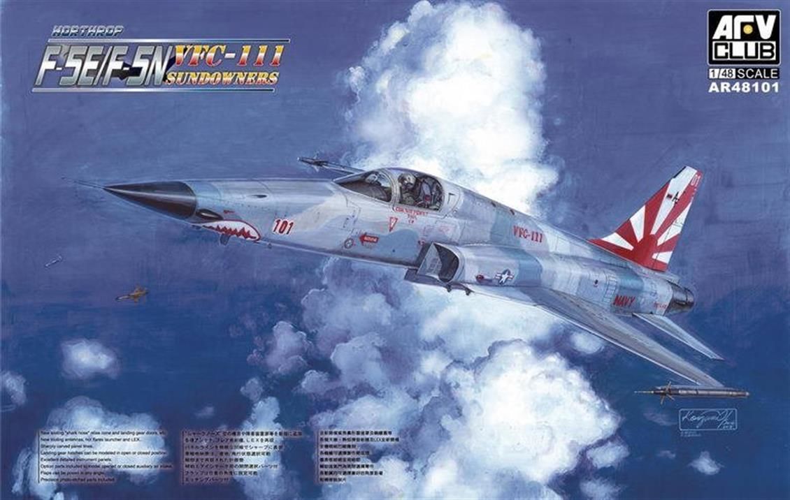 AFV Club AR48101 1/48 Ölçek, F-5E Tiger II (Shark Nose) Savaş Uçağı, Plastik Model kiti