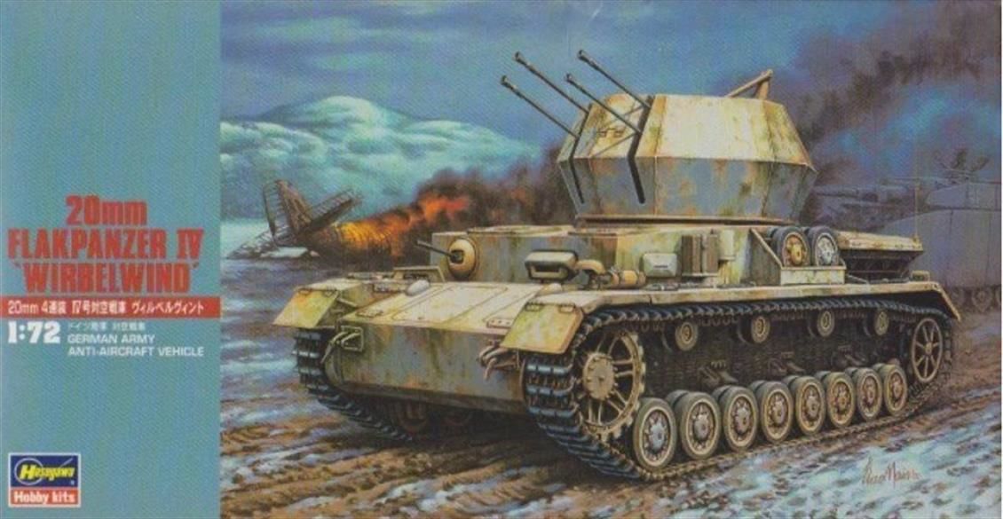 Hasegawa MT48 31148 1/72 Ölçek, 20mm Flakpanzer IV (Wirbelwind), Savaş Uçaksavar, Plastik Model kiti