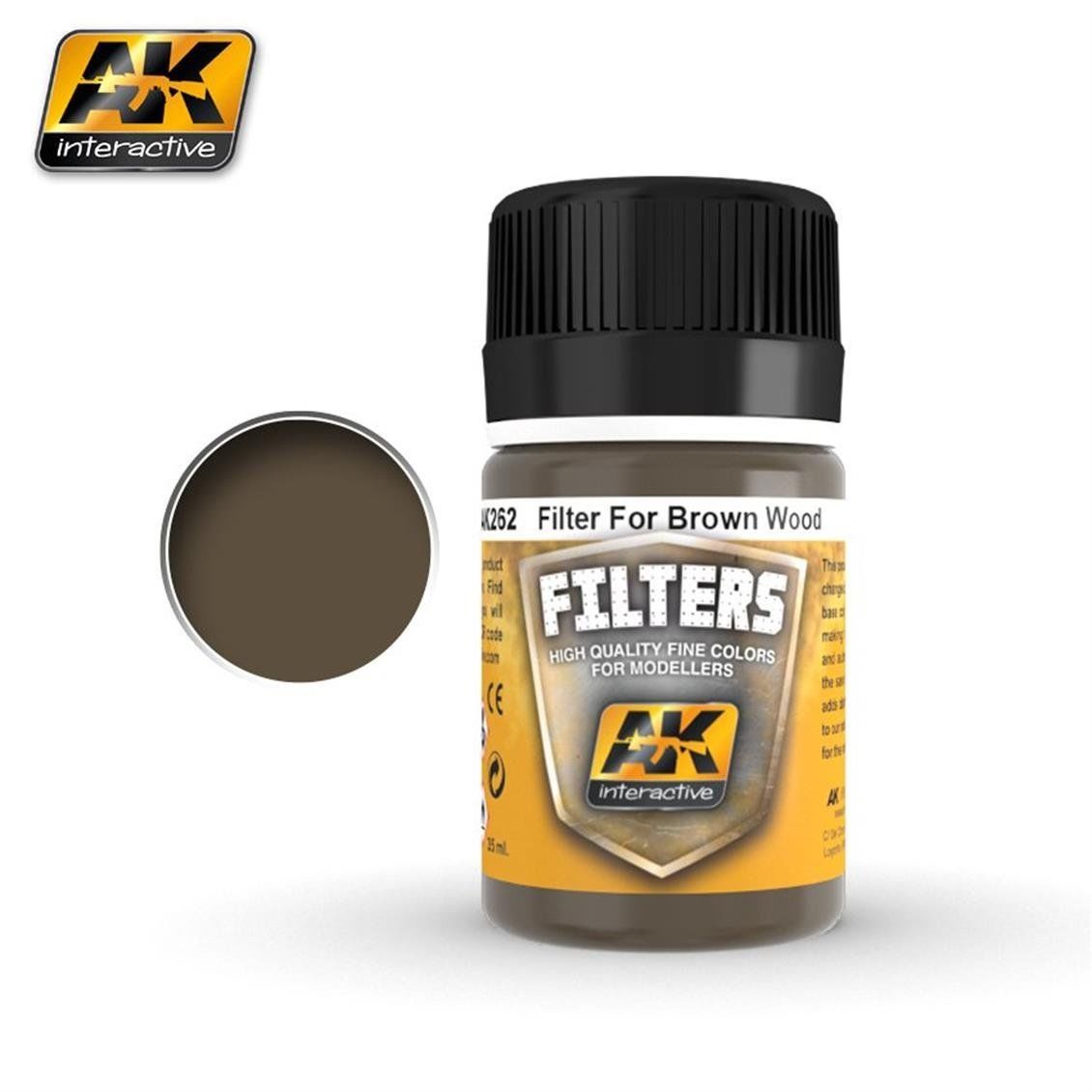 AK Interactive 262 35 ml. Ahşap İçin Koyu, Filters Serisi Enamel Model Boyası