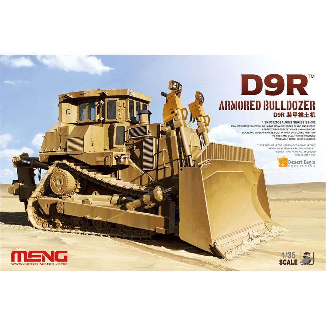 Meng SS-002 1/35 Ölçek, D9R Zırhlı Buldozer, Plastik Model kiti