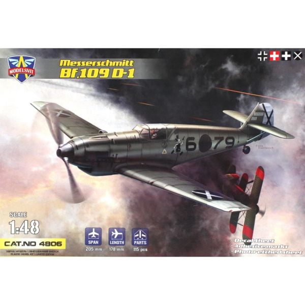 Modelsvit MSVIT4806 1/48 Ölçek, Messerschmitt BF-109 D-1 Avcı Uçağı, Plastik Model kiti