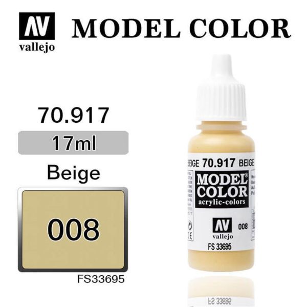 Vallejo 70917 17 ml. (8) Beige-Matt, Model Color Serisi Model Boyası