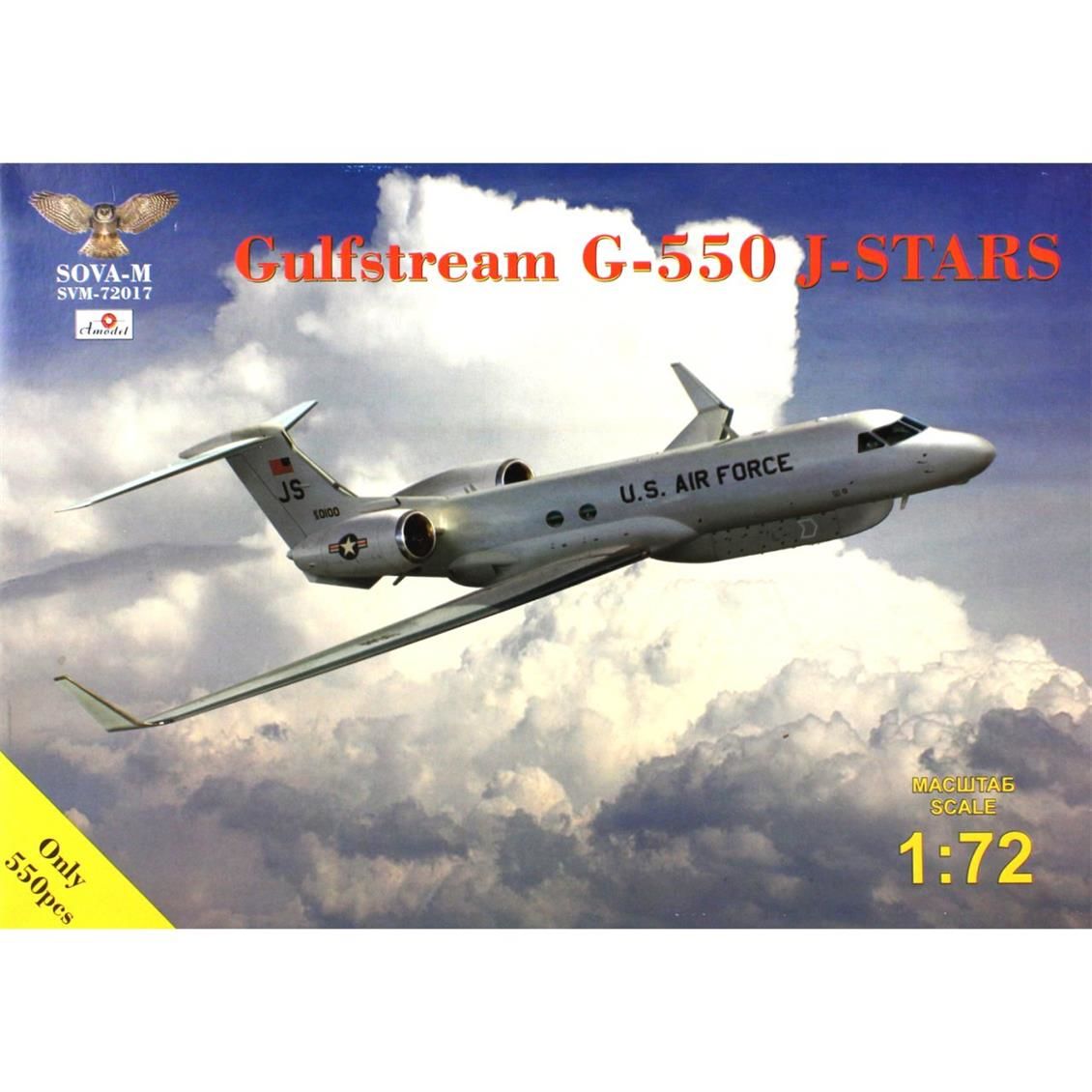 Modelsvit SVM-72017 1/72 Ölçek, Gulstream G-550 J-Stars Stratejik Yönetim Uçağı, Plastik Model kiti