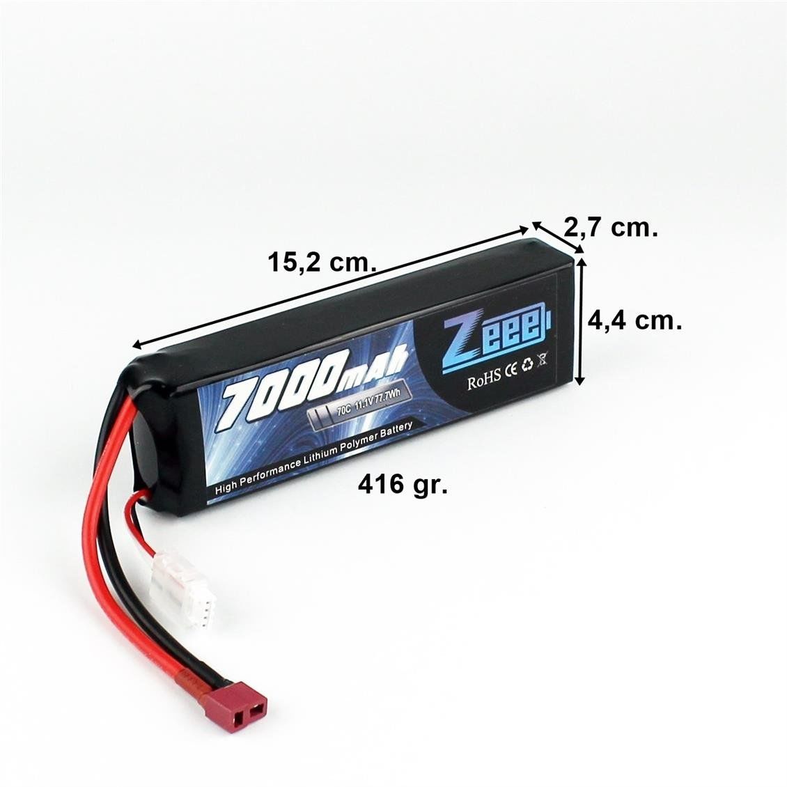 Zeee Power 3S, 11.1 Volt, 7000 mAh, 70C, T-Deans Fişli, Li-Po Pil Grubu