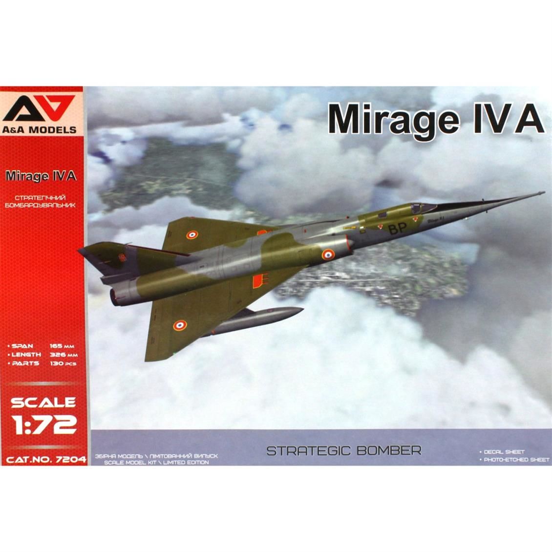 Modelsvit AAM7204 1/72 Ölçek, Mirage IV A Stratejik Bombardıman Uçağı, Plastik Model kiti