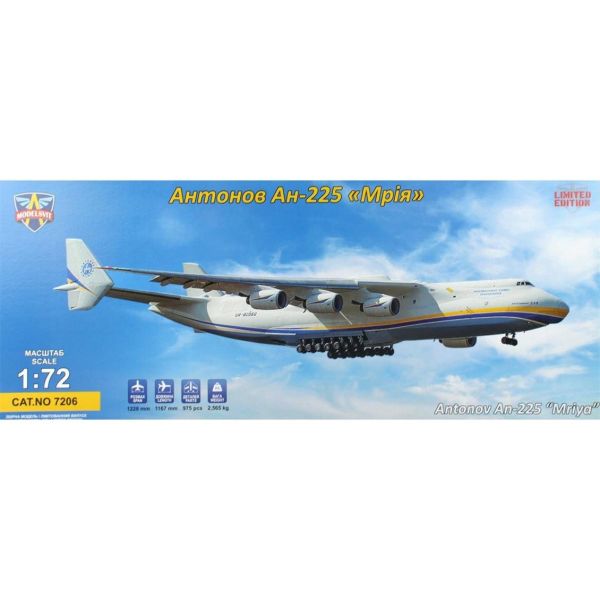 Modelsvit MSVIT7206 1/72 Ölçek, Antonov An-225 Kargo Uçağı, Plastik Model kiti