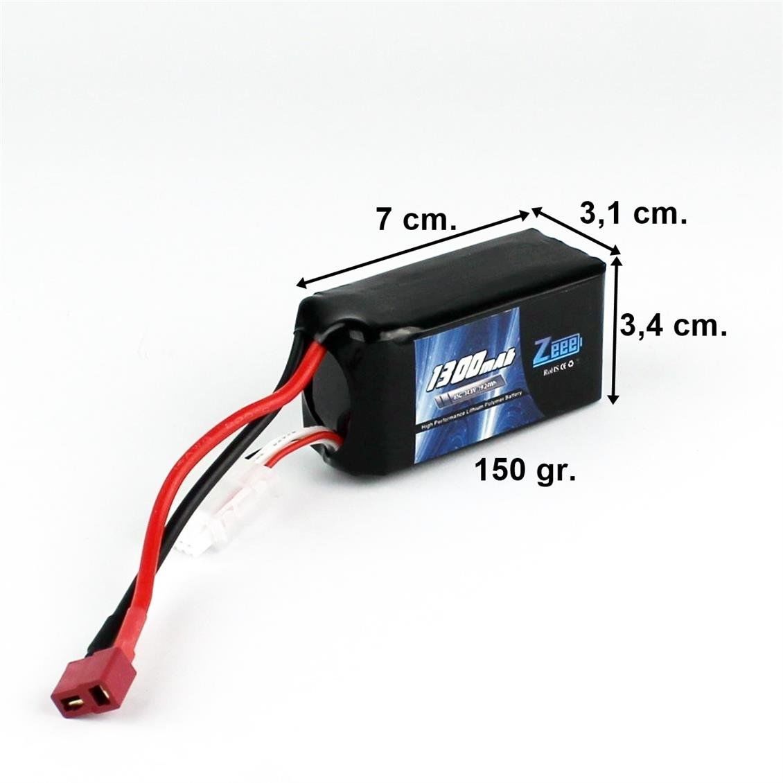 Zeee Power FPV 4S, 14.8 Volt, 1300 mAh, 85C, T-Deans Fişli, Li-Po Pil Grubu