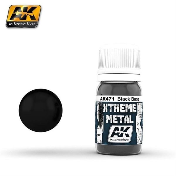 AK Interactive 471 30 ml. Siyah Taban, Xtreme Metal Serisi Model Boyası