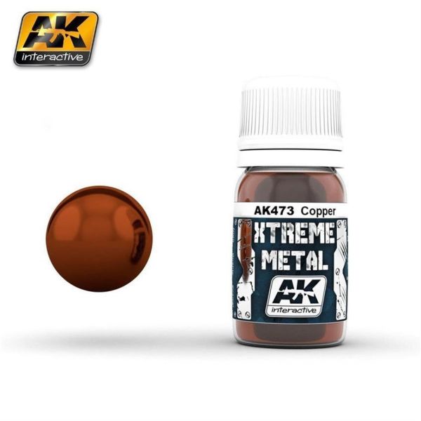 AK Interactive 473 30 ml. Bakır Rengi, Xtreme Metal Serisi Model Boyası