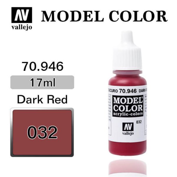 Vallejo 70946 17 ml. (32) Dark Red-Matt, Model Color Serisi Model Boyası