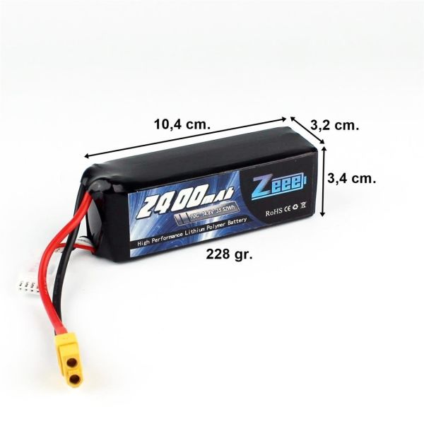 Zeee Power 4S, 14.8 Volt, 2400 mAh, 70C, XT60 Fişli, Li-Po Pil Grubu