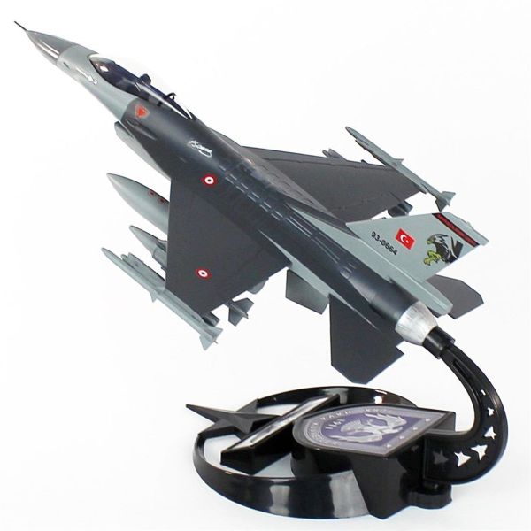 AkbaModel 1/48 Ölçek, F-16 Atmaca Filo Muharip Savaş Uçağı, Sergilemeye Hazır Standlı Model