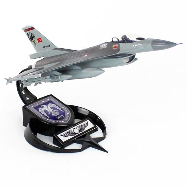 AkbaModel 1/48 Ölçek, F-16 Atmaca Filo Muharip Savaş Uçağı, Sergilemeye Hazır Standlı Model