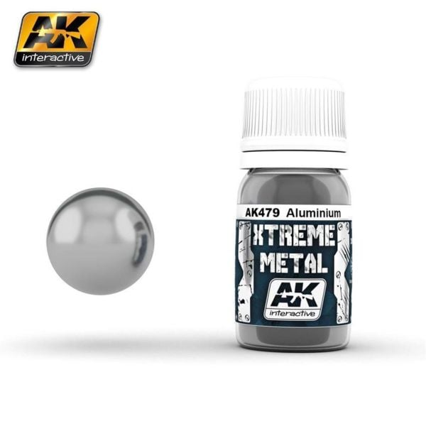 AK Interactive 479 30 ml. Alüminyum Rengi, Xtreme Metal Serisi Model Boyası