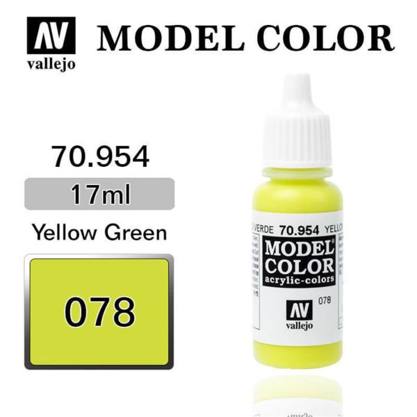 Vallejo 70954 17 ml. (78) Yellow Green-Matt, Model Color Serisi Model Boyası