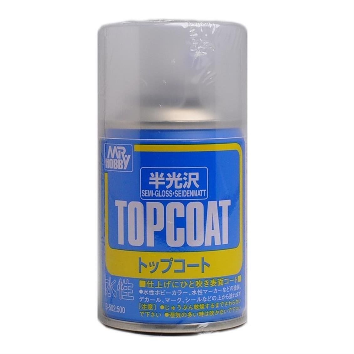 Mr.Hobby B-502 86 ml. Mr.Top Coat Yarı Mat Vernik, Sprey Model Boyası