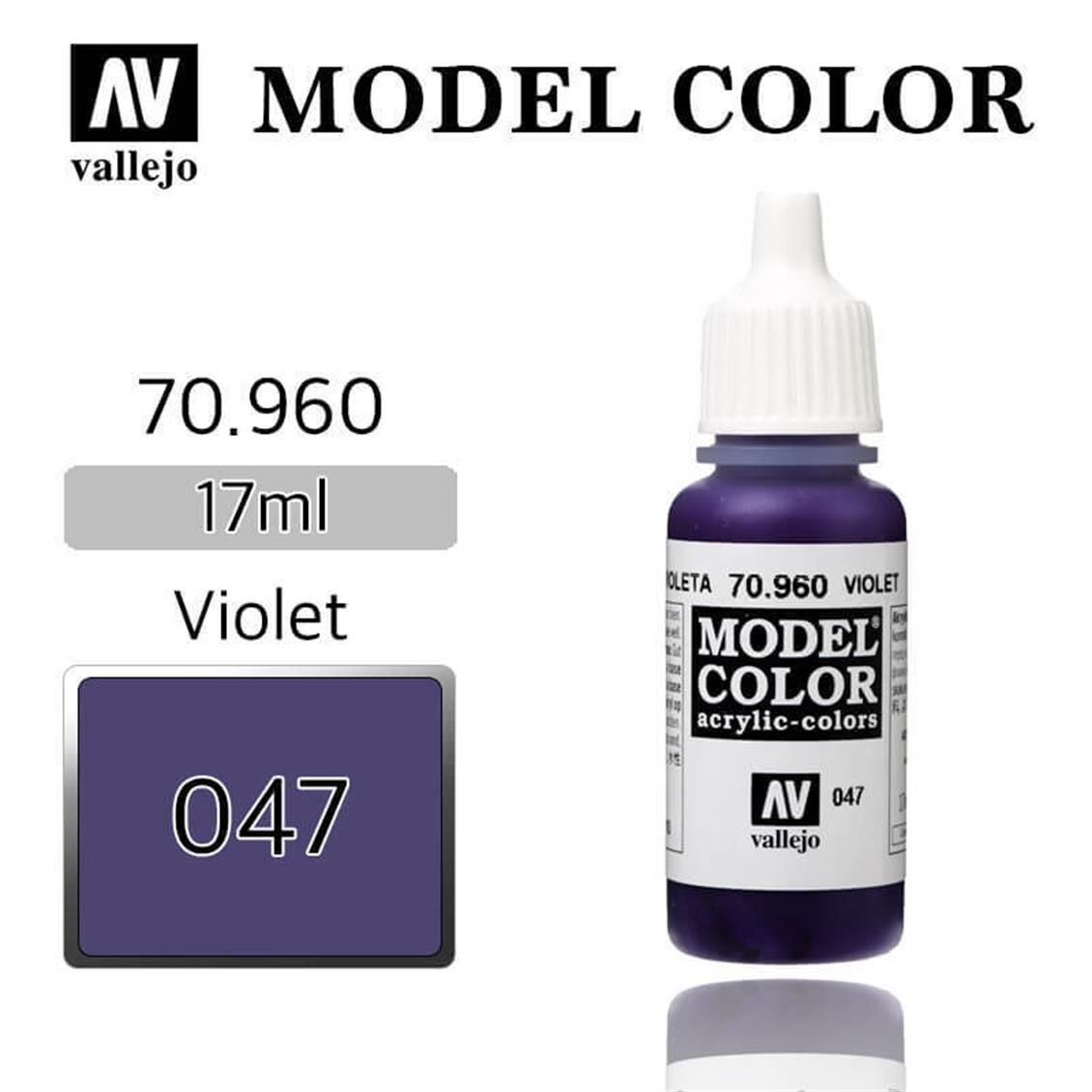 Vallejo 70960 17 ml. (47) Violet-Matt, Model Color Serisi Model Boyası