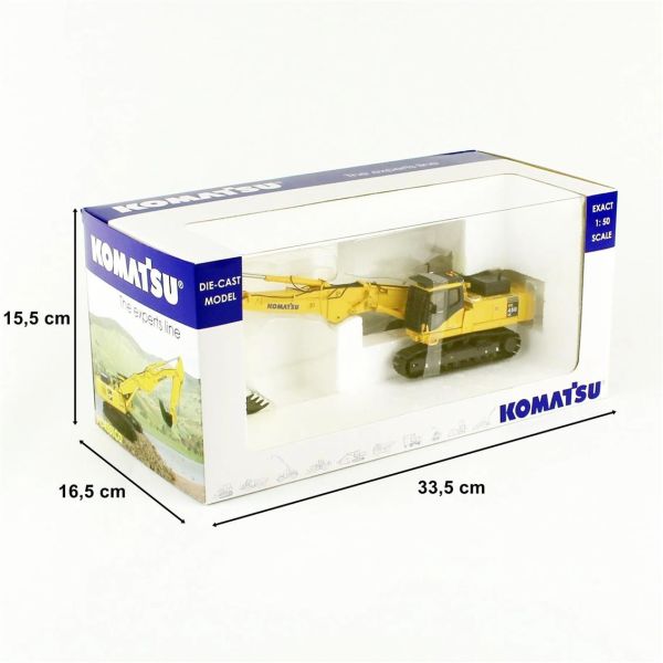 Universal Hobbies UH8004 1/50 Ölçek, Komatsu PC450 Kısa Bomlu Ekskavatör, Sergilemeye Hazır Metal İş Makinası Modeli