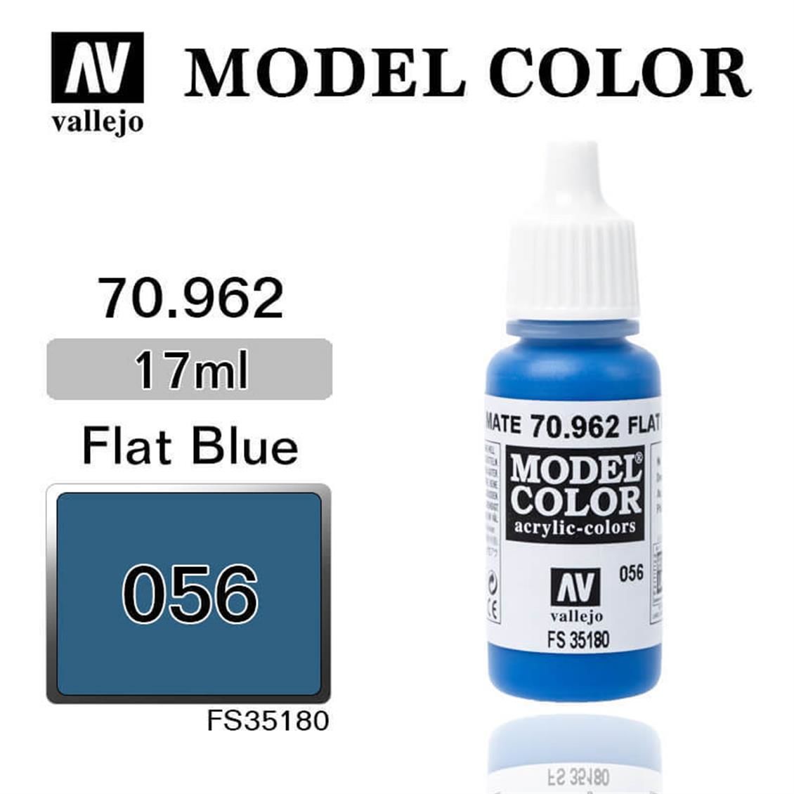 Vallejo 70962 17 ml. (56) Flat Blue-Matt, Model Color Serisi Model Boyası