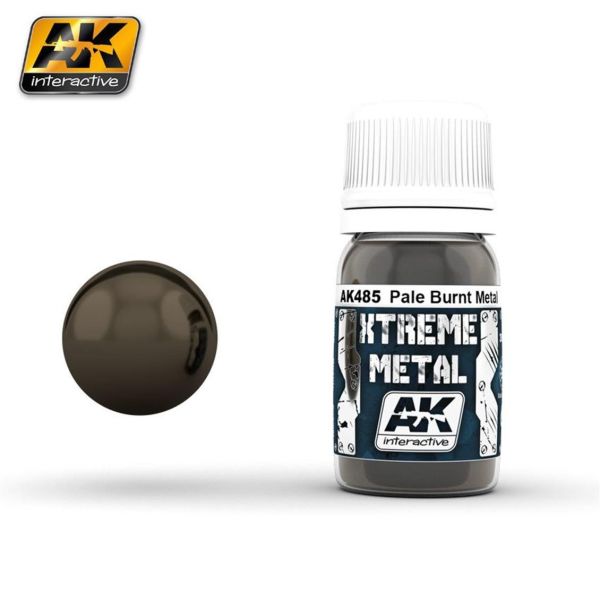 AK Interactive 485 30 ml. Soluk Yanmış Metal Rengi, Xtreme Metal Serisi Model Boyası