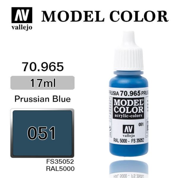 Vallejo 70965 17 ml. (51) Prussian Blue-Matt, Model Color Serisi Model Boyası