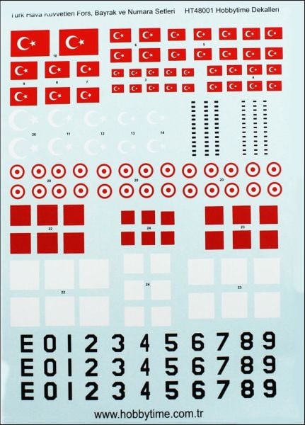 Microscale 48001 1/48 Ölçek, Türk Hava Kuvvetleri Decal Seti