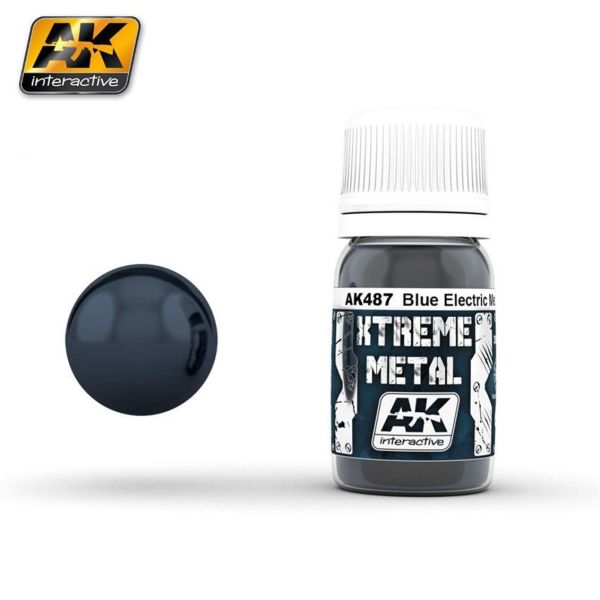 AK Interactive 487 30 ml. Metalik Mavi Rengi, Xtreme Metal Serisi Model Boyası