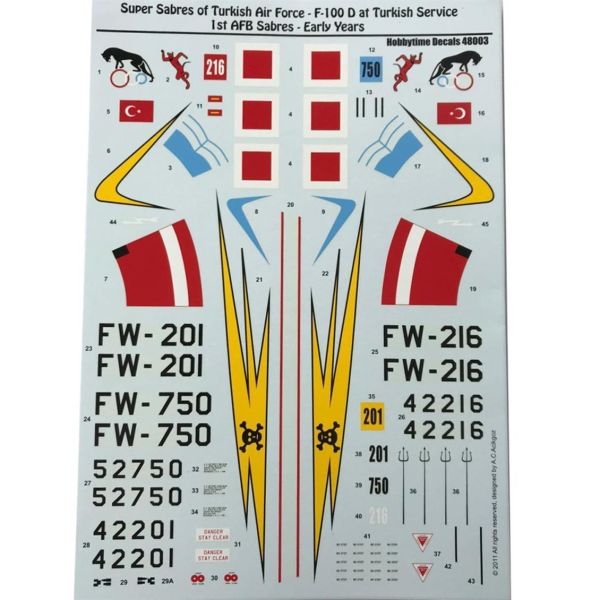 Microscale 48003 1/48 Ölçek, Decal-F 100 D At Turkish Servıce