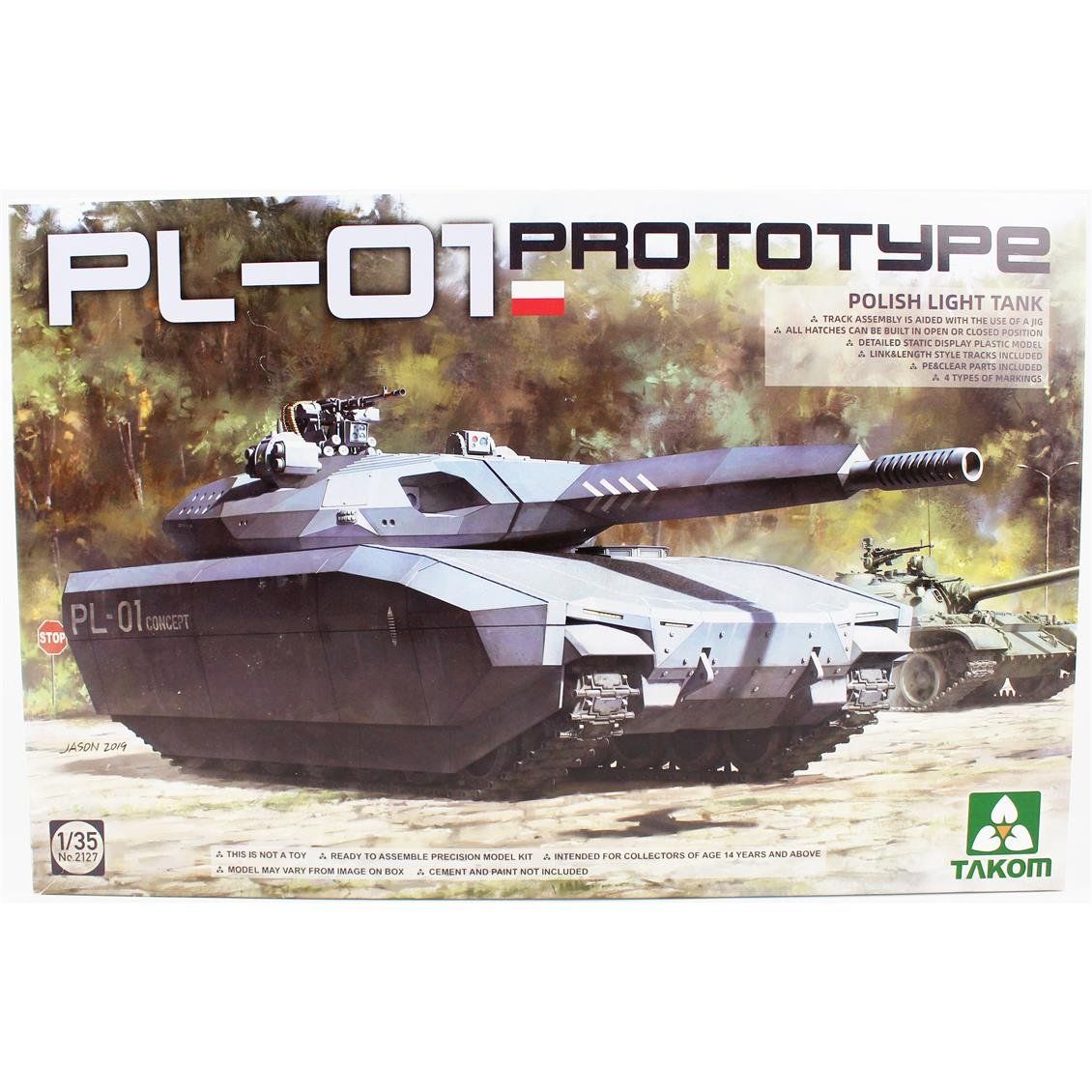 Takom 2127 1/35 Ölçek, Polonya Yeni Nesil Prototip Tankı PL-01, Plastik Model kiti