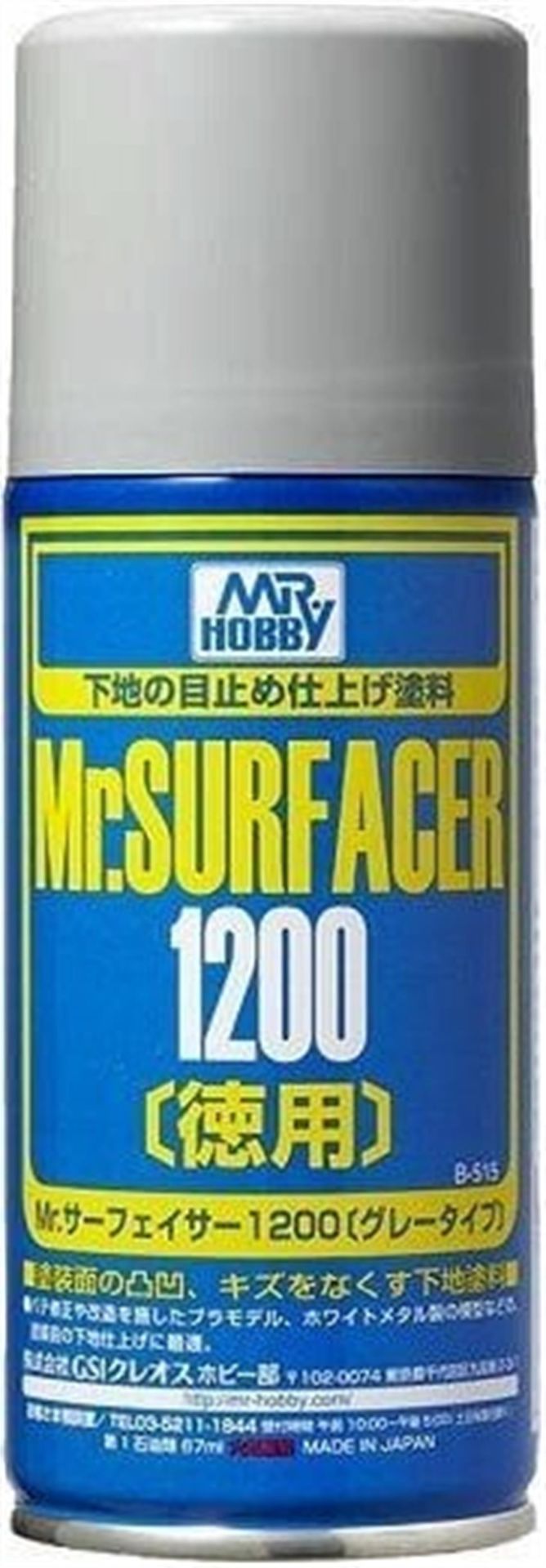 Mr.Hobby B-515 170 ml. Mr.Surfacer 1200, Gri, Sprey Astar Model Boyası