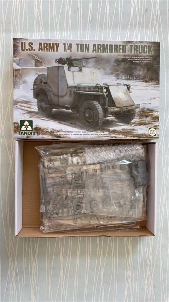 Takom 2131 1/35 Ölçek, Amerikan Zırhlı Personel Taşıyıcı Willys Jeep, Plastik Model kiti