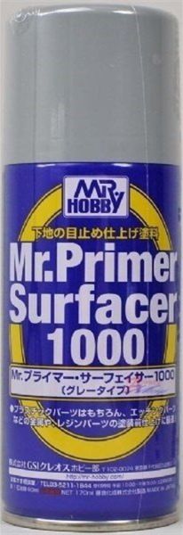 Mr.Hobby B-524 170 ml. Mr.Primer 1000, Gri, Sprey Astar Model Boyası