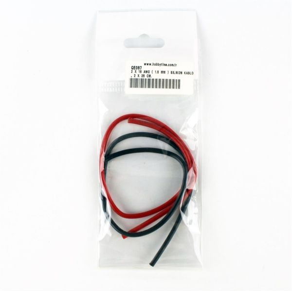 2 X 16 Awg ( 1.5 Mm ) Silikon Kablo, 2 X 25 Cm.