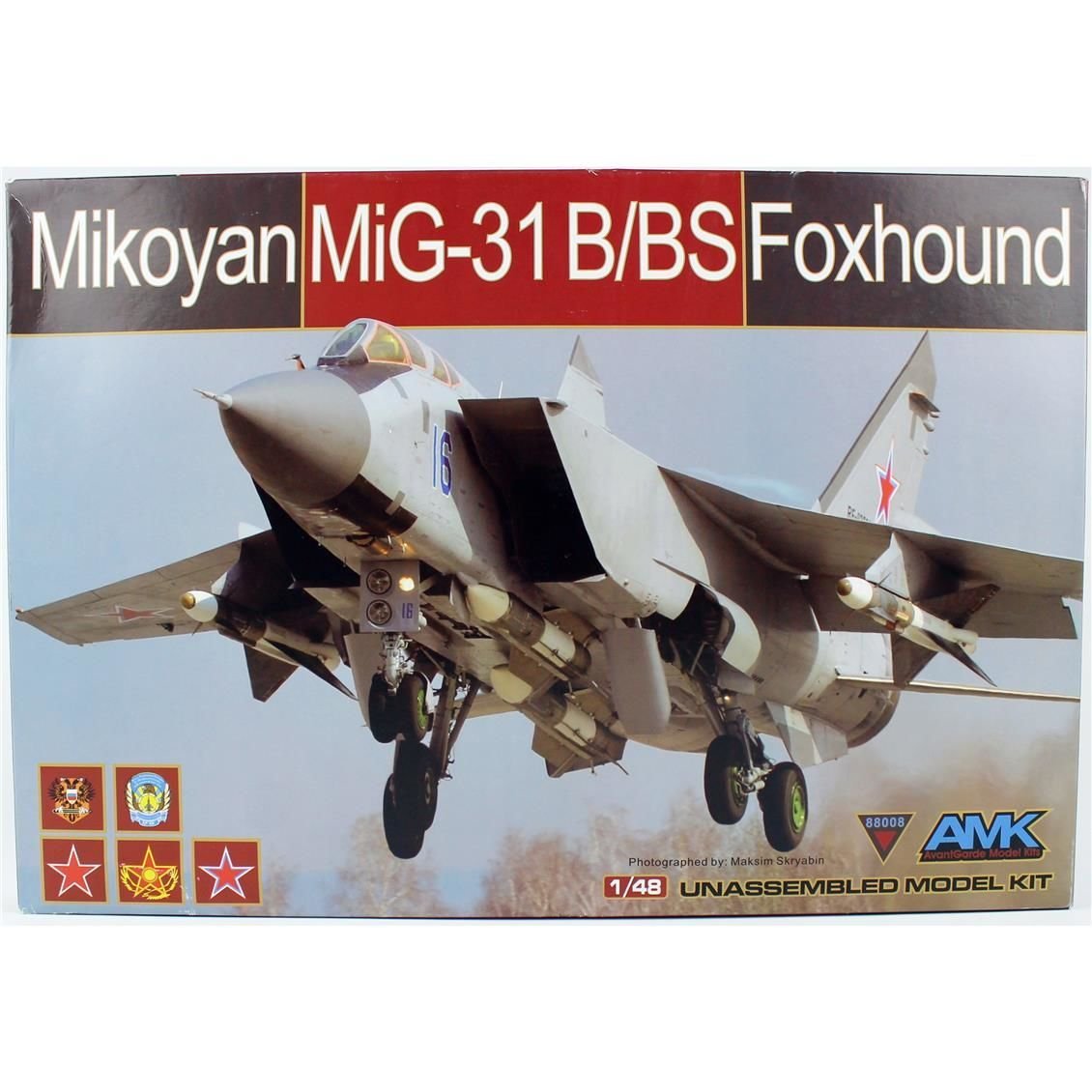 AMK 88008 1/48 Ölçek, Rus Mig-31 B/BS Foxhound, Savaş Uçağı, Plastik Model kiti