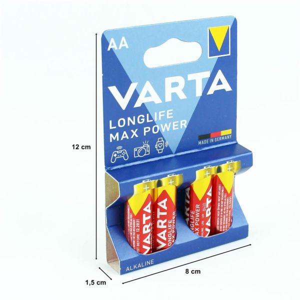 Varta 4706 AA Kalem Pil, Longlife Max Power Alkalin, 4 Adet